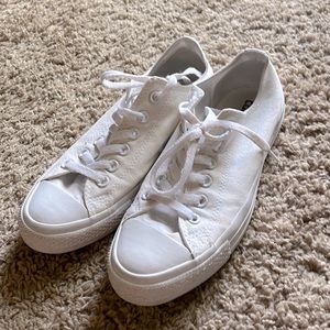Converse. White. Only worn twice. Like new.